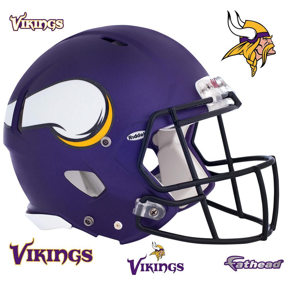 Vikings Helmet Logo - Fathead 42 in. H x 56 in. W Minnesota Vikings Helmet Wall Mural-11 ...