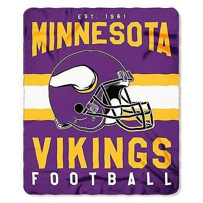Vikings Helmet Logo - New NFL Minnesota Vikings Helmet Logo Soft Fleece Throw Blanket 50