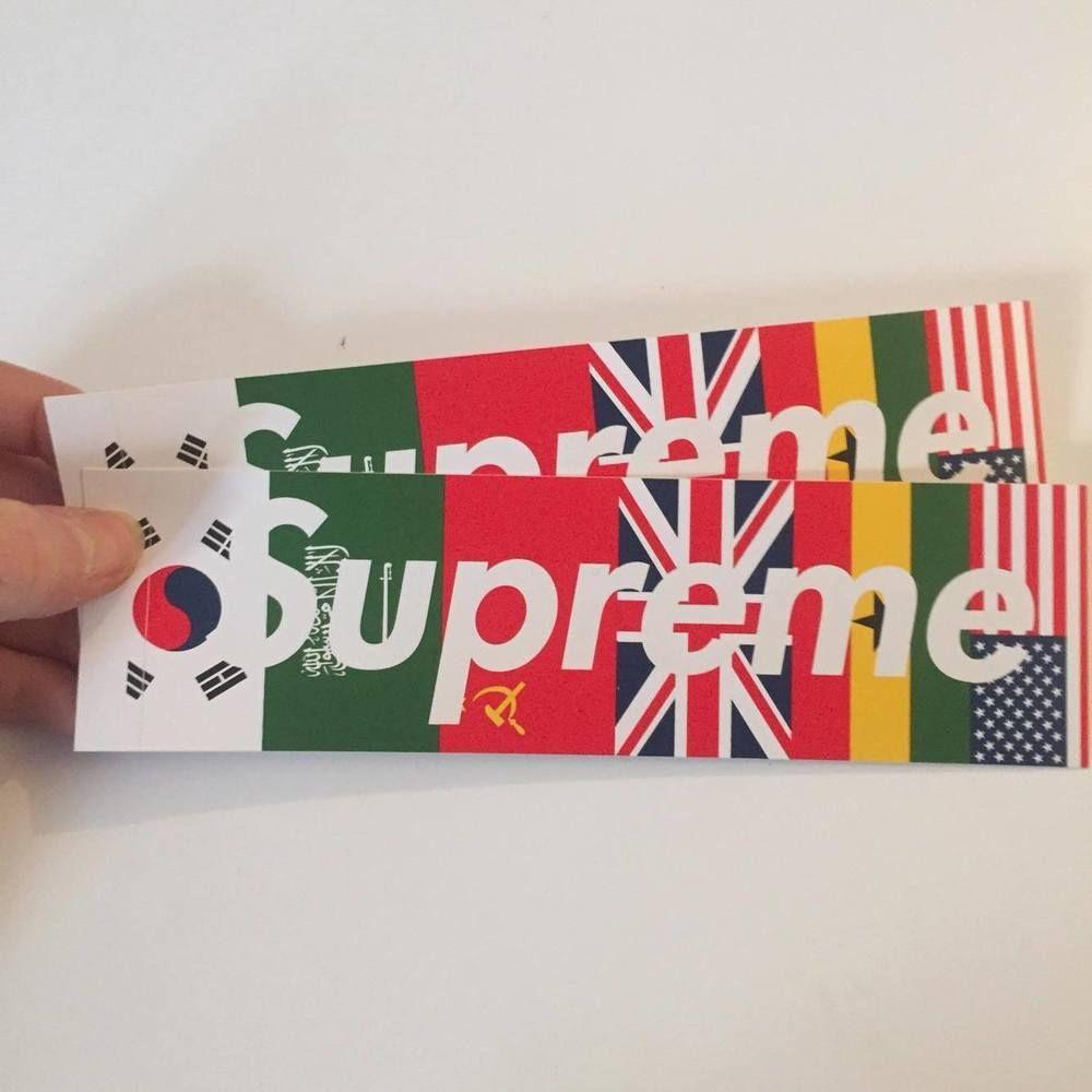 Supreme Flags Box Logo - Supreme Flags Box Logo Sticker | STICKERS | Stickers, Logo sticker ...