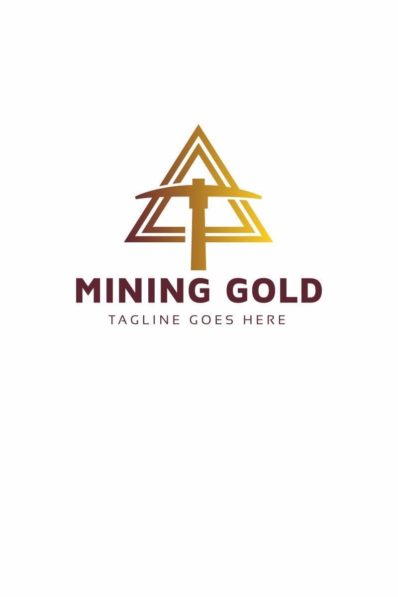 Gold Mining Logo - Mining Gold Crypto Logo Template