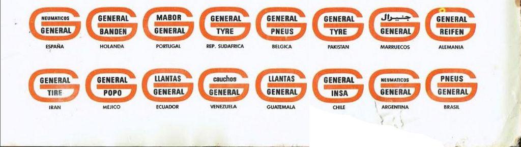 General Tire Logo - General Tire logos, 1967 | In various languages | Dante Rolando ...