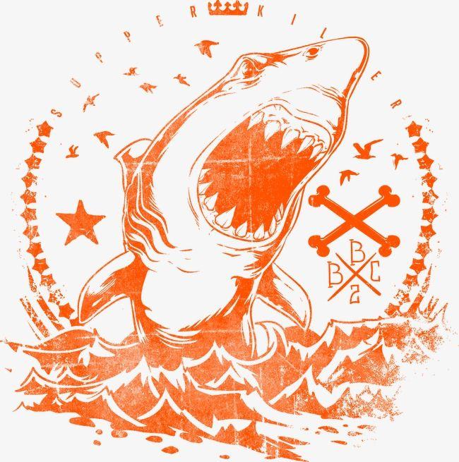 Orange Shark Logo - Decorative Orange Shark Logo, Orange Vector, Shark Vector, Logo ...