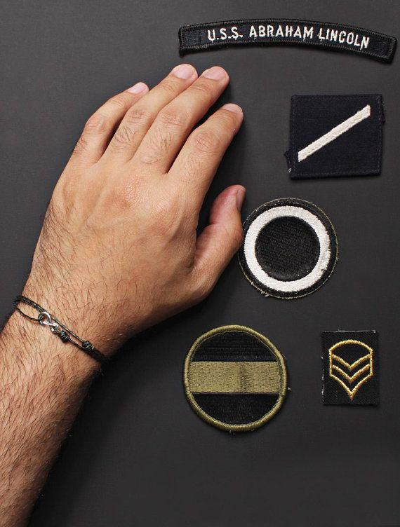 Camo Infinity Logo - Camo Bracelet / Mens Bracelet / Cord Bracelet for Men / Silver