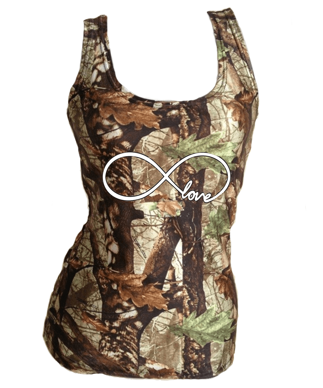 Camo Infinity Logo - Camouflage Infinity Semi Fitted Tank Top Of A Kind