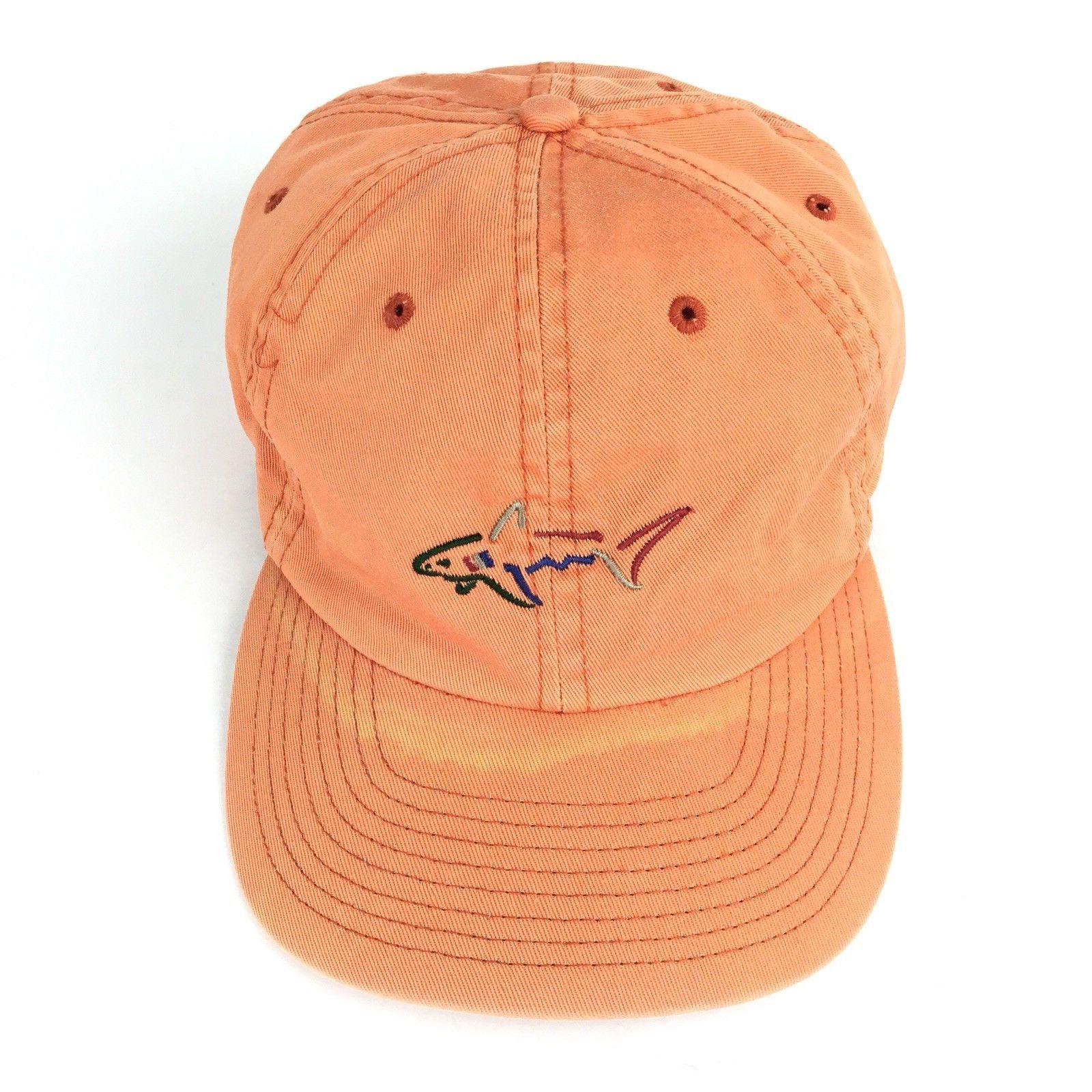Orange Shark Logo - Greg Norman Embroidered Cap Shark Logo Orange Baseball Cap ...