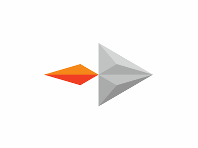 Grey Arrows Logo - Geometric rocket / triangles / arrows, logo design symbol [GIF] by ...