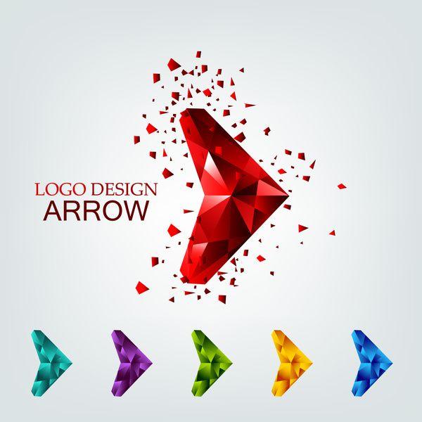 3D Arrow Logo - 3D geometric arrow for logo design Free vector in Adobe Illustrator