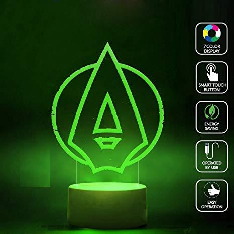 3D Arrow Logo - CMLART Green Arrow Logo 3D Lamp Night 7 Color Change Best Gift Night