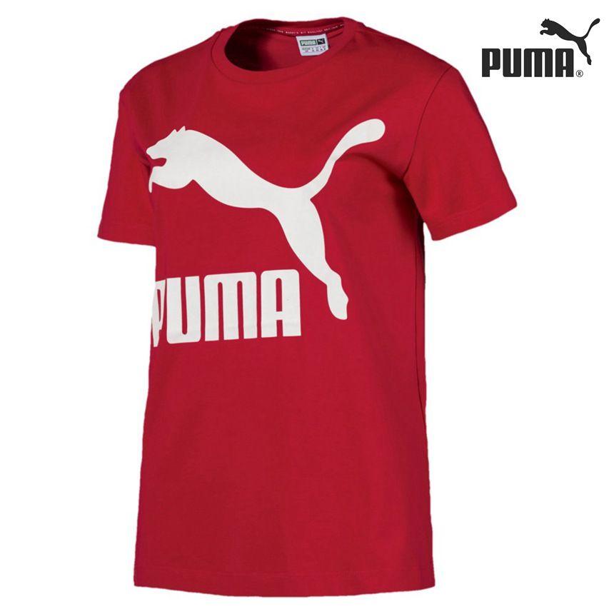 Red Puma Logo - Comfortable Puma Classics Logo T-Shirt Ribbon Red Puma Clothes for ...