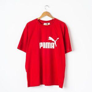 Red Puma Logo - Vintage PUMA Logo T-Shirt in Red Size XL Short Sleeve Retro Tee Top ...