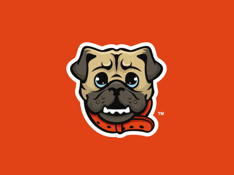 Pugs Sport Logo - Puginator - Mascot Logo by Travis Howell 