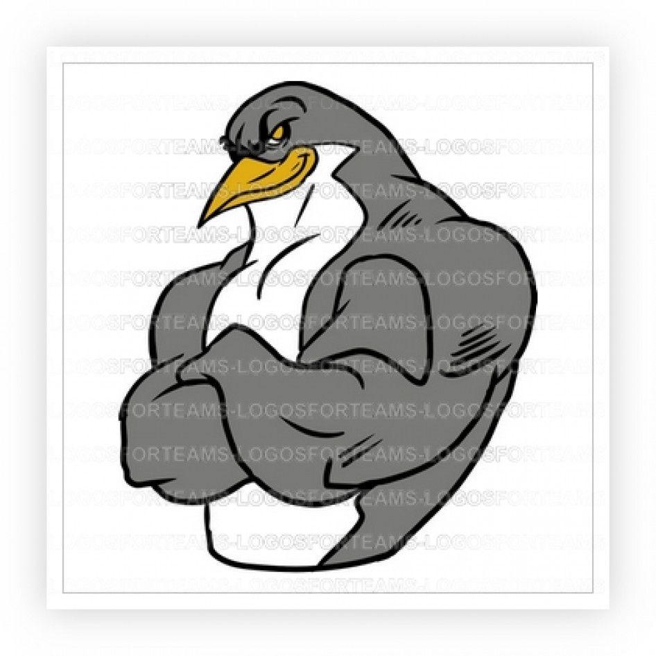 Penguin Logo - Mascot Logo Part of a Huge Penguin With His Arms Crossed