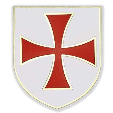 Red Cross in White Box Logo - VEGASBEE Christian Army Crusader Knights Templar RED
