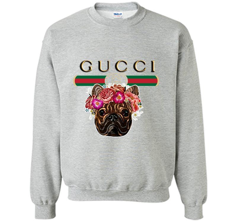 Pugs Sport Logo - Pug Dog Flower Gucci Logo Sweatshirt