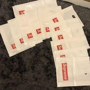 Red Cross in White Box Logo - Supreme box logo white red shopping bag plastic | eBay