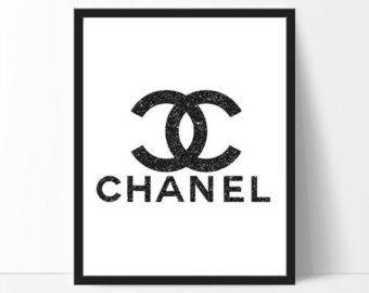 Black and White Chanel Logo - Chanel art | Etsy