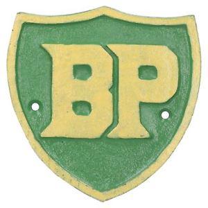 Petrol Green and Yellow Logo - BP Fuel Shield Cast Iron Sign Plaque Wall Garage Petrol Workshop