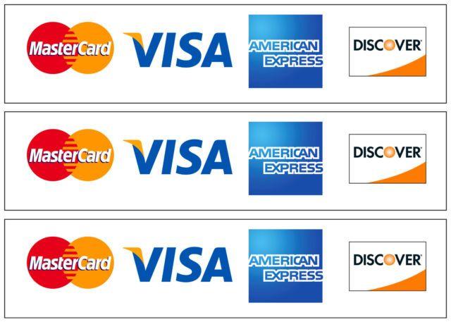 Small Credit Card Logo - Credit Card Logos Small Vinyl Decal Glossy Stickers - 3 Sets | eBay