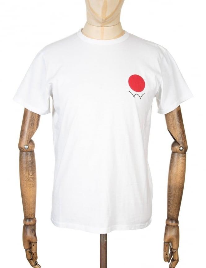 Red Address Logo - Edwin Jeans Red Dot 2 Logo T-shirt - White - Edwin Jeans from ...