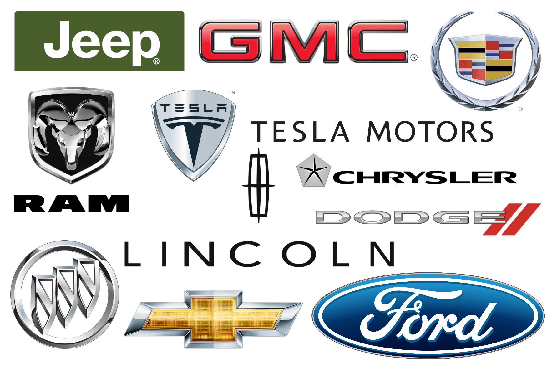 Different Brand Logo - American Car Brands, Companies and Manufacturers | Car Brand Names.com