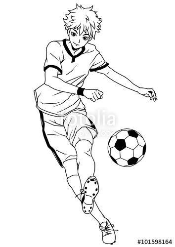 Football Outline Logo - Football soccer forward, illustration, logo, ink, black and white