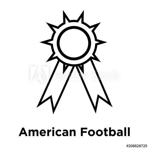 Football Outline Logo - American Football Medal icon vector sign and symbol isolated on ...