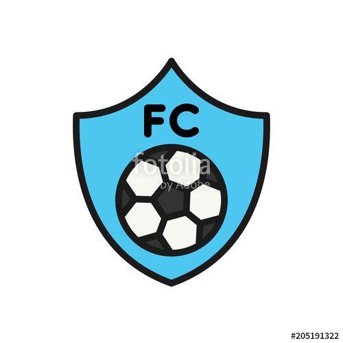 Football Outline Logo - football team club logo icon. simple illustration outline style