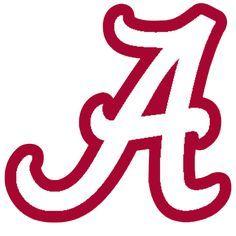 Football Outline Logo - Logo_ University Of Alabama Crimson Tide White A Red Outline