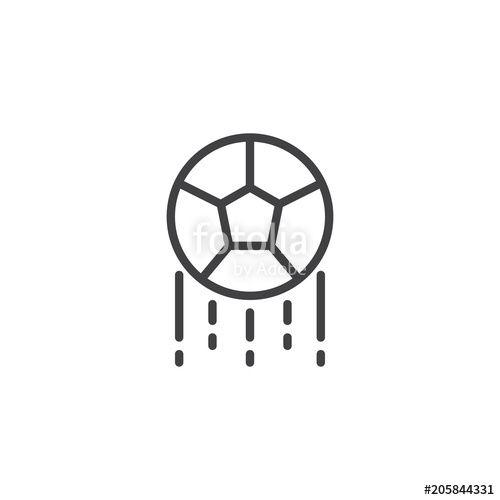 Football Outline Logo - Soccer ball kicked outline icon. linear style sign for mobile