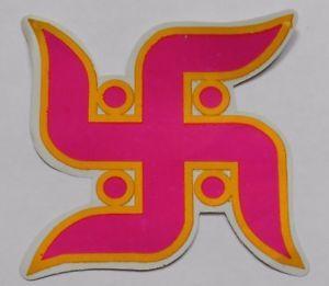 Red Hindu Logo - Hindu Buddhist Sacred and Auspicious Sticker Red or Pink 11 x 11.5