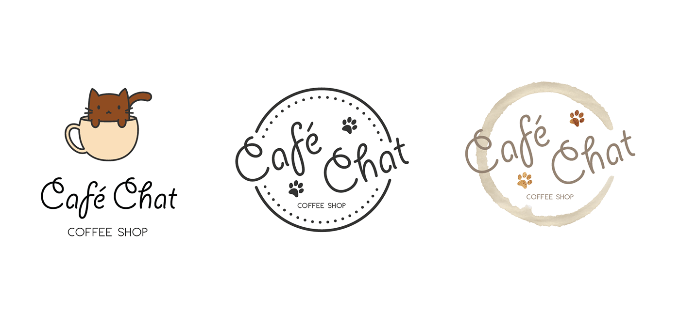 Cute Cafe Logo - Logo/Branding: Café Chat Coffee Shop on Behance