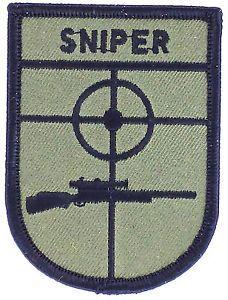 Iron Sniping Logo - SNIPER PATCH AIRSOFT ARMY PATCH IRON ON MILITARY