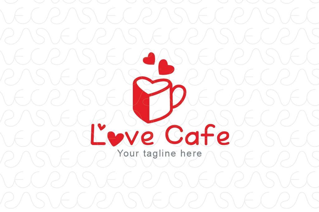 Cute Cafe Logo - Love Café - Cute Abstract Simple Stock Logo Design – VecRas