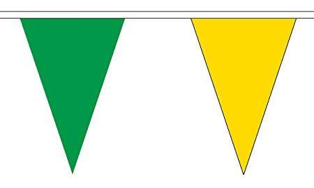 Green with Yellow Triangle Logo - GIZZY® Green Yellow Triangle 20m Bunting 54 Flags: Amazon.co.uk