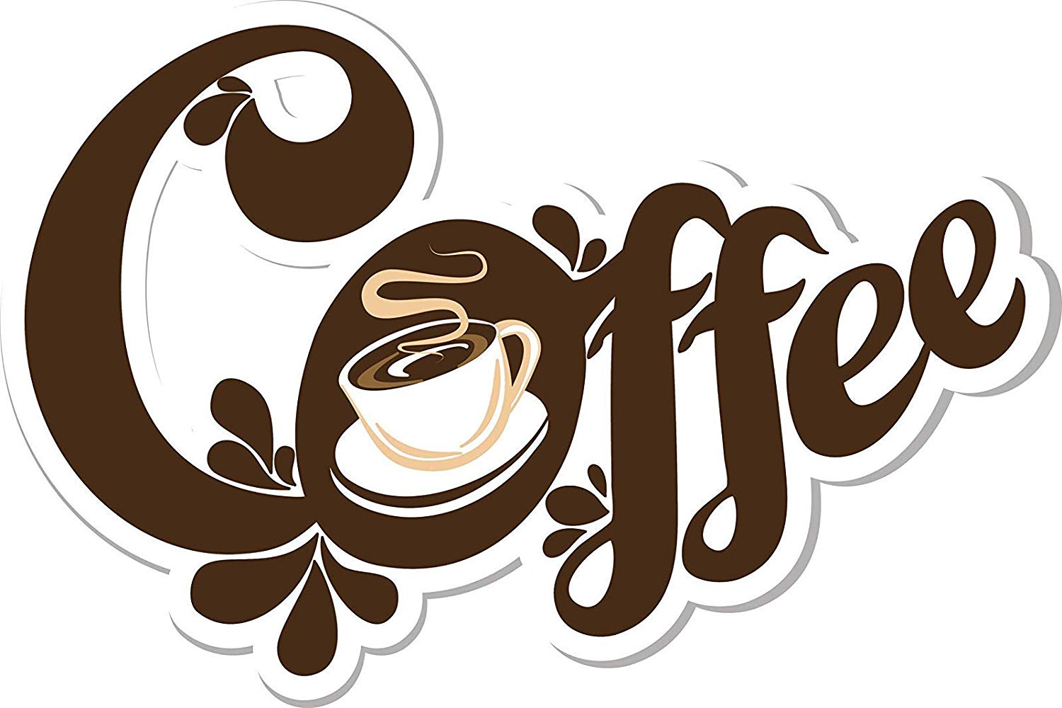 Cute Cafe Logo - Amazon.com: BW MAG Magnet Cute Artsy Caffeine Coffee Cafe Logo ...