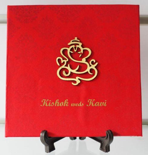 Red Hindu Logo - Red Hindu Wedding Card Invitation | Nila cards