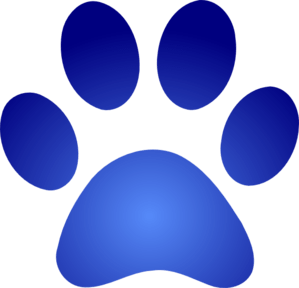 Du Paw Logo - Blue Paw Print With Gradient Clip Art clip art