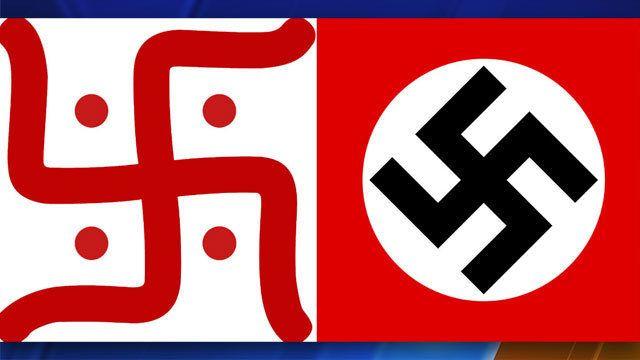 Red Hindu Logo - Police: Perceived Nazi vandalism is actually Hindu symbol