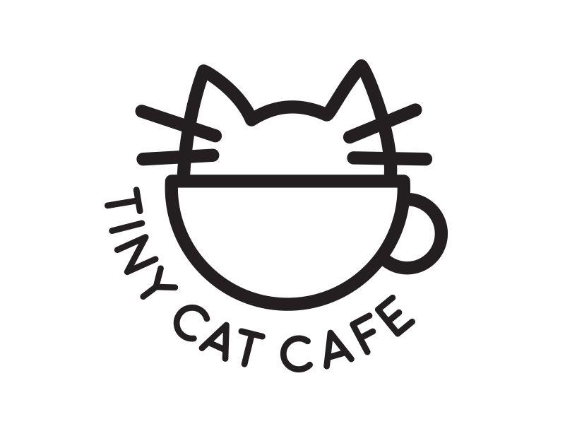 Cute Cafe Logo - Tiny Cat Cafe Logo