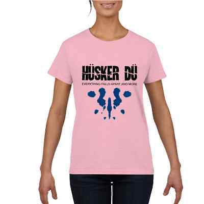 Du Paw Logo - Husker Du Everything Falls Logo Womens T-Shirt Pink & Black | eBay