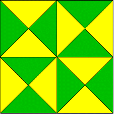 Triangles and Green Square Logo - How Many Triangles 2