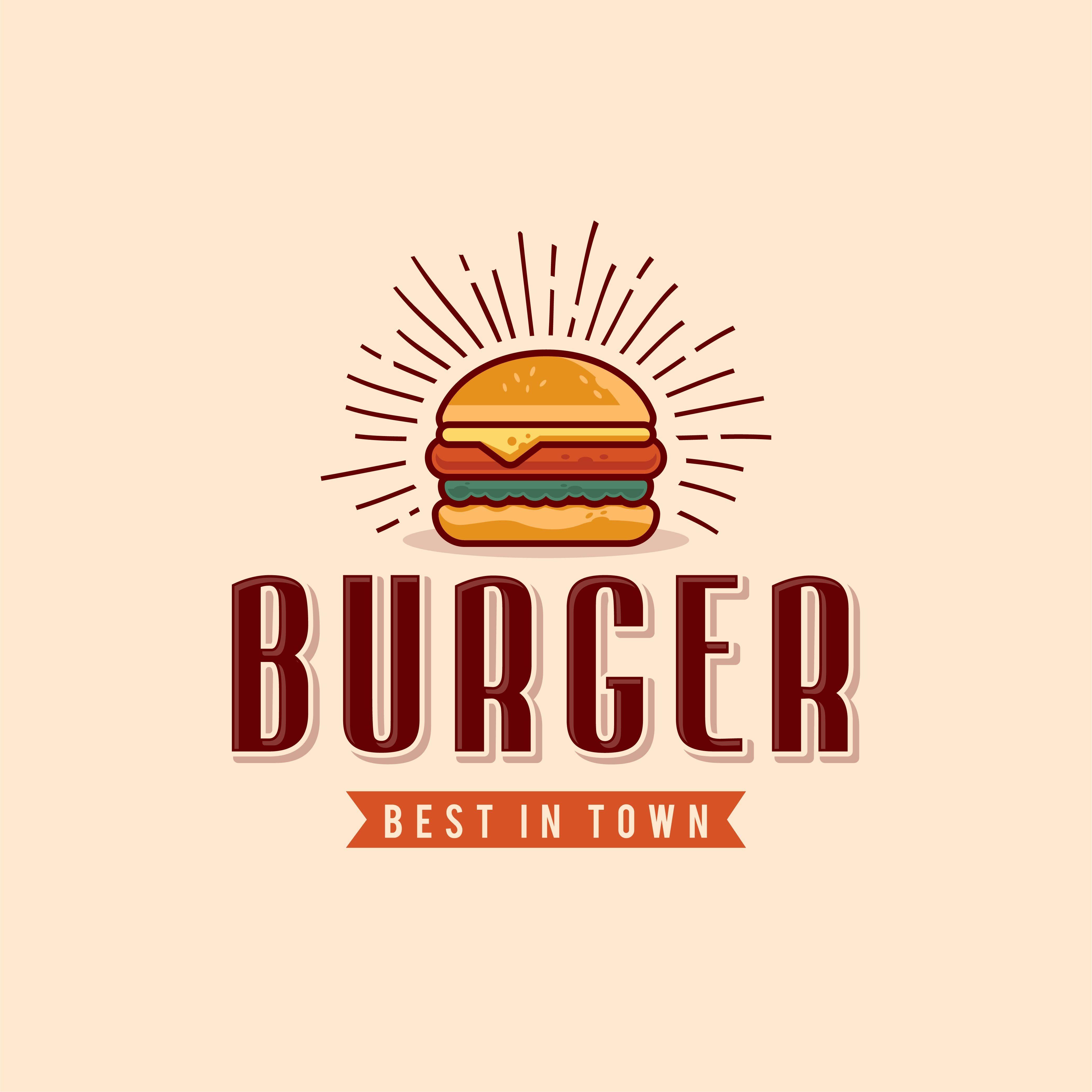 Vintage Fast Food Restaurant Logo - Stock burger, logo. #logo #burger #hamburger #restaurant #food ...