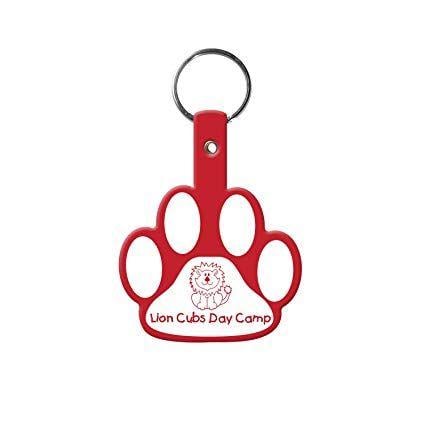 Du Paw Logo - Amazon.com : 250 Personalized Paw Shaped Flexible Keychains Printed