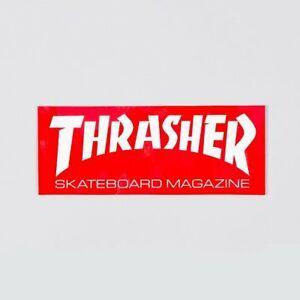 Red White S Logo - Thrasher Large Skate Mag Logo Sticker Red White
