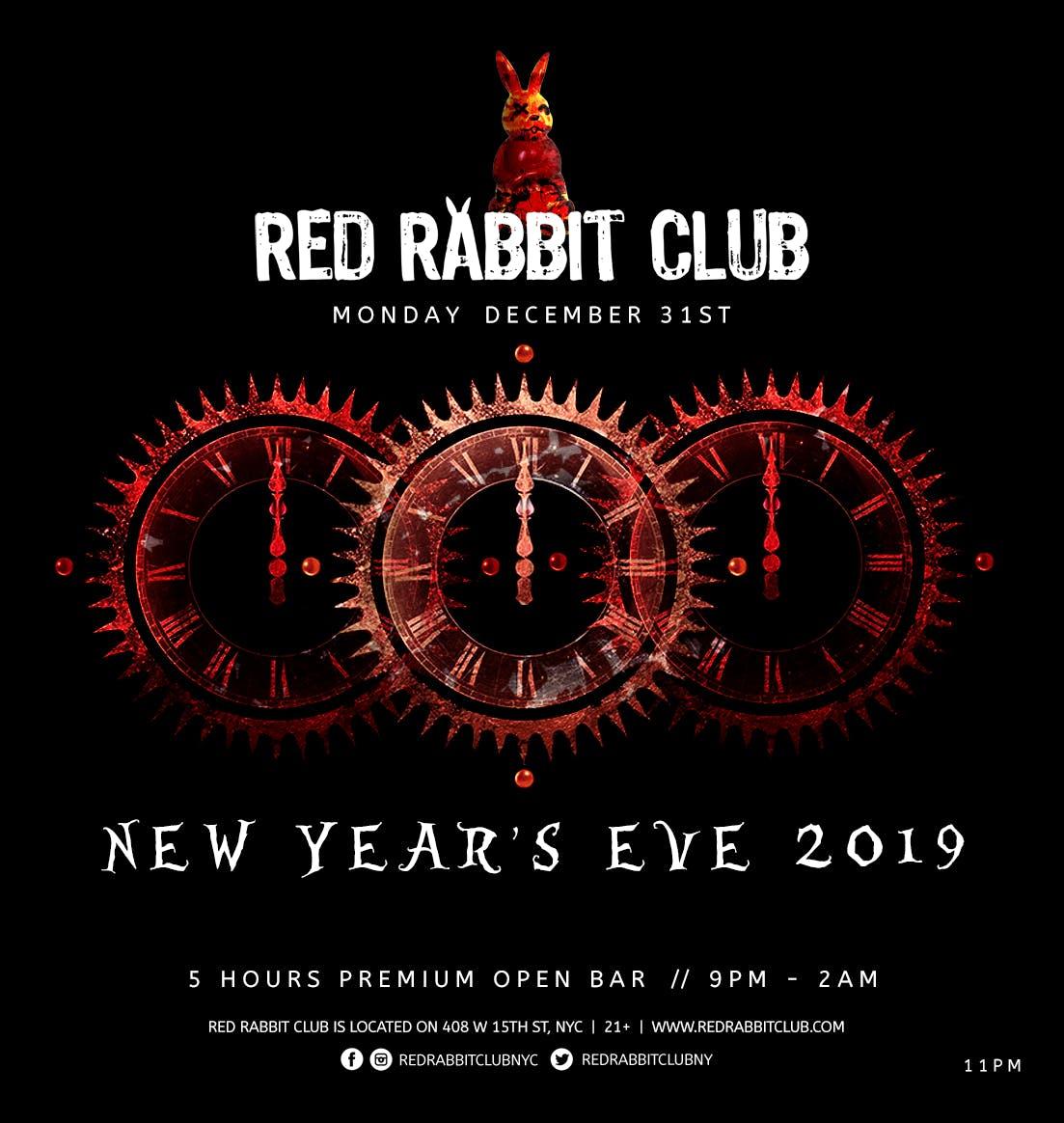 Red Open Bar Logo - New Year's Eve 2019 At Red Rabbit Club (5 Hrs Premium Open Bar)