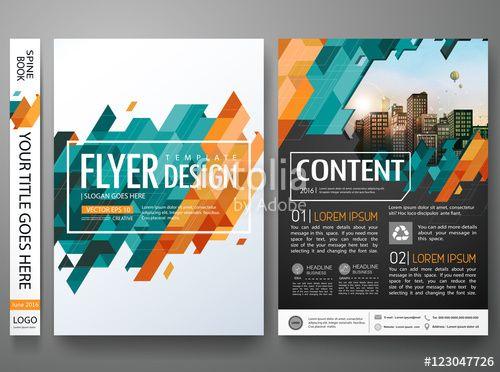 Green with Yellow Triangle Logo - Flyers design template vector.Brochure report business magazine ...