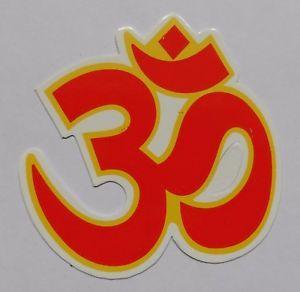Red Hindu Logo - Hindu Buddhist Sacred and Auspicious Red Om Sticker 7.3 x 7.6cm | eBay