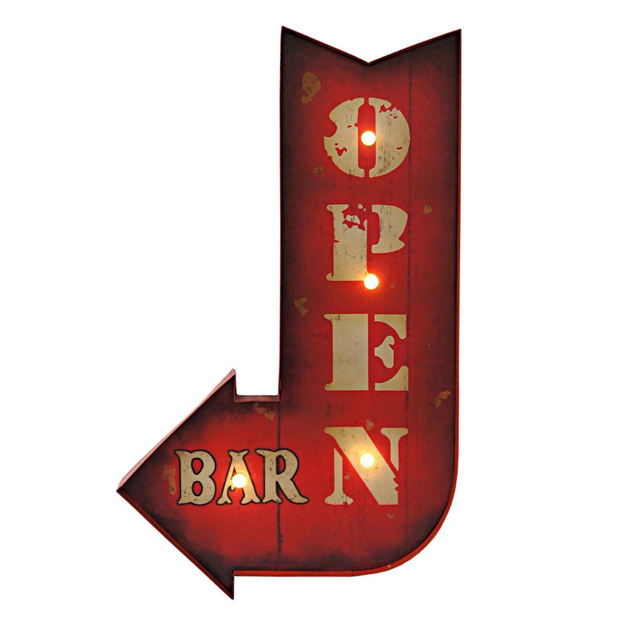 Red Open Bar Logo - LED Open Bar Light Up Sign