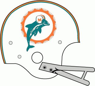 Dolphins Helmet Logo - Miami Dolphins Helmet Logo (1966) - White helmet, aqua dolphin ...