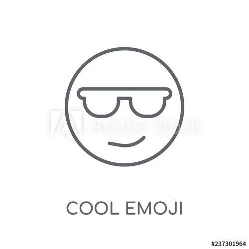 Cool Emoji Logo - Cool emoji linear icon. Modern outline Cool emoji logo concept